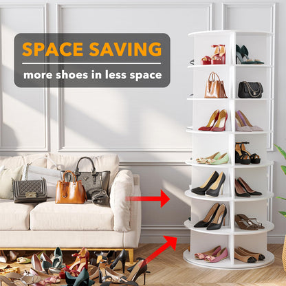 7-Tier Rotating Shoe Rack Storage Carousel