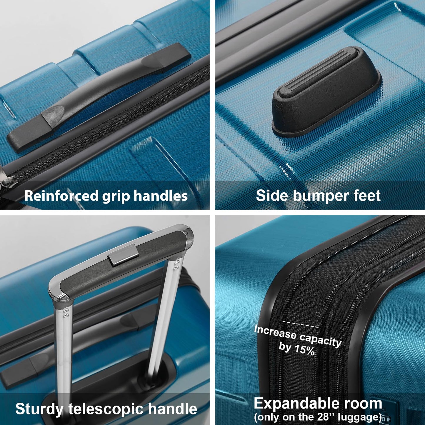 Coolife 28" Expandable Spinner Luggage with TSA Lock