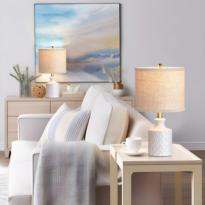 Ceramic Table Lamp Set of 2 with LED Bulbs