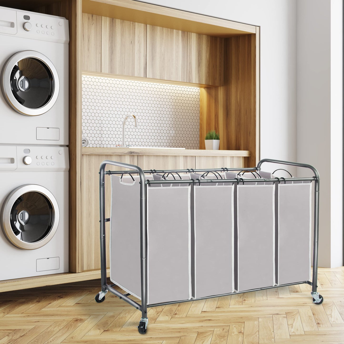 STORAGEIDEAS Heavy-Duty Laundry Sorter with Wheels