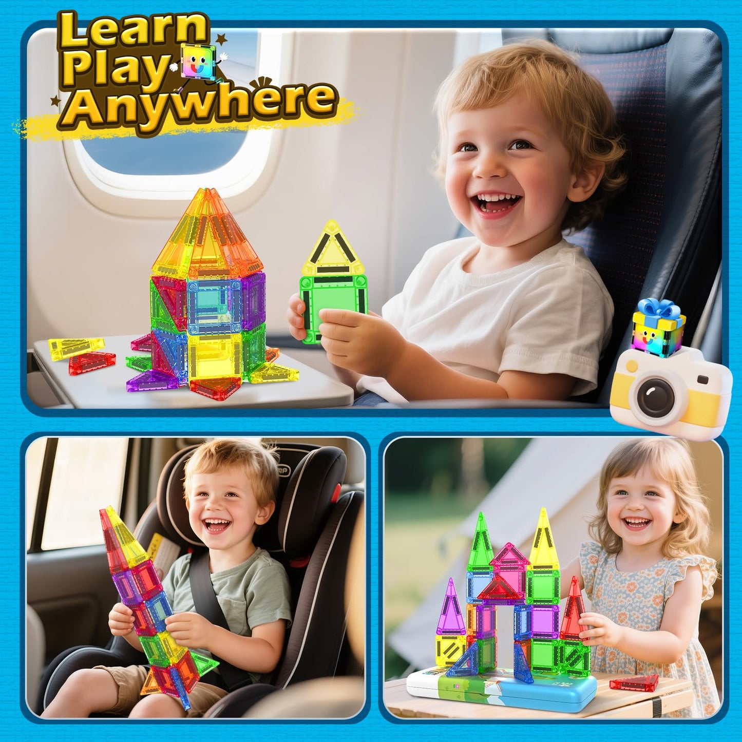Magnetic Building Tiles for Kids Ages 4-8