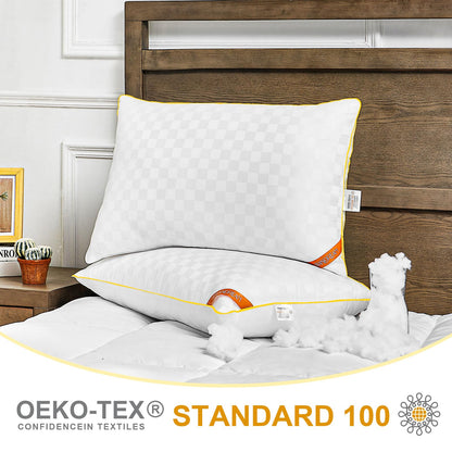 Swandream Standard Size Pillows Set of 2, Soft and Skin Friendly Down Alternative Pillow for Sleeping, Cooling Breathable Pillow for Back, Stomach or Side Sleepers, Golden, 20 * 26 Inches