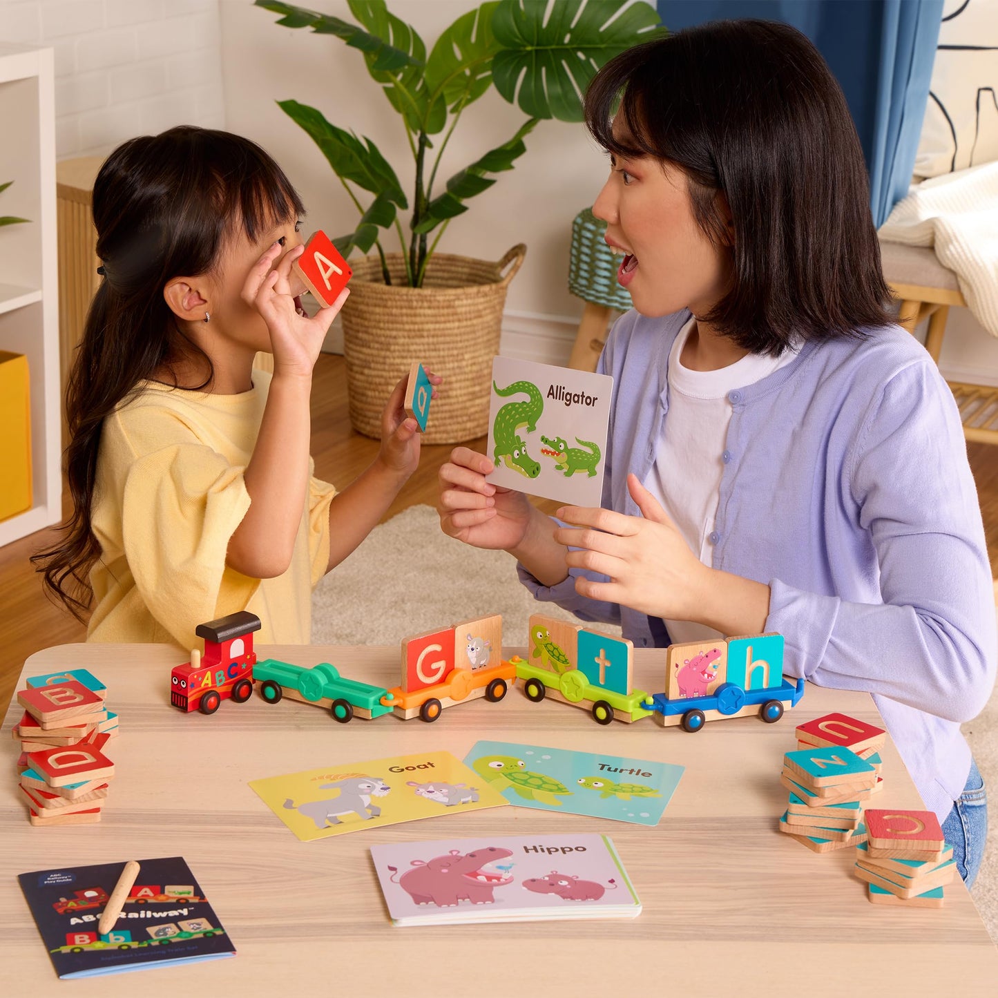 Battat Education Wooden Alphabet Train Set 84 Pieces