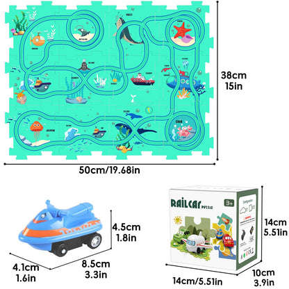 Kids Puzzle Rail Car Play Set for Toddlers
