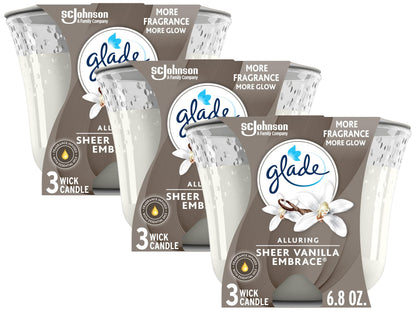 3-Pack Glade Sheer Vanilla Embrace Candles