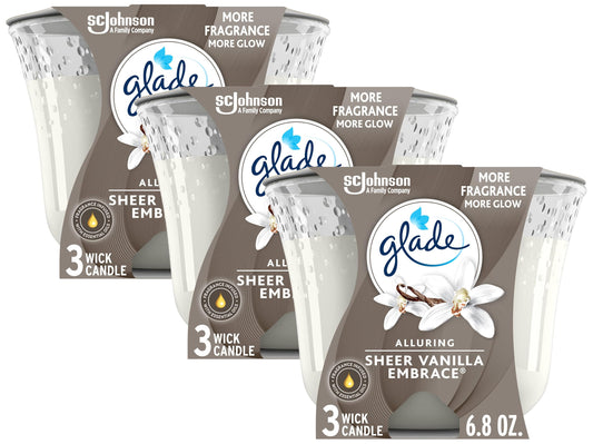 3-Pack Glade Sheer Vanilla Embrace Candles
