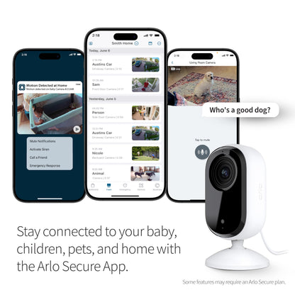 Arlo 2K Indoor Security Camera with 2-Way Audio