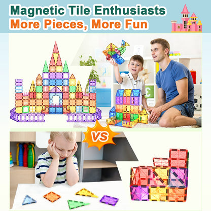 IGIVI 118PCS Magnetic Tiles, Magnet Building Blocks for Kids Ages 3-5 4-8, STEM Construction Toys for Toddlers, Toys Gifts for 3+ Year Old Boys & Girls