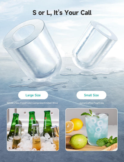 HiCOZY Portable Ice Maker with Self-Cleaning Feature