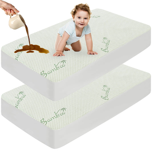 2 Pack Waterproof Bamboo Mattress Protector Deep Pocket