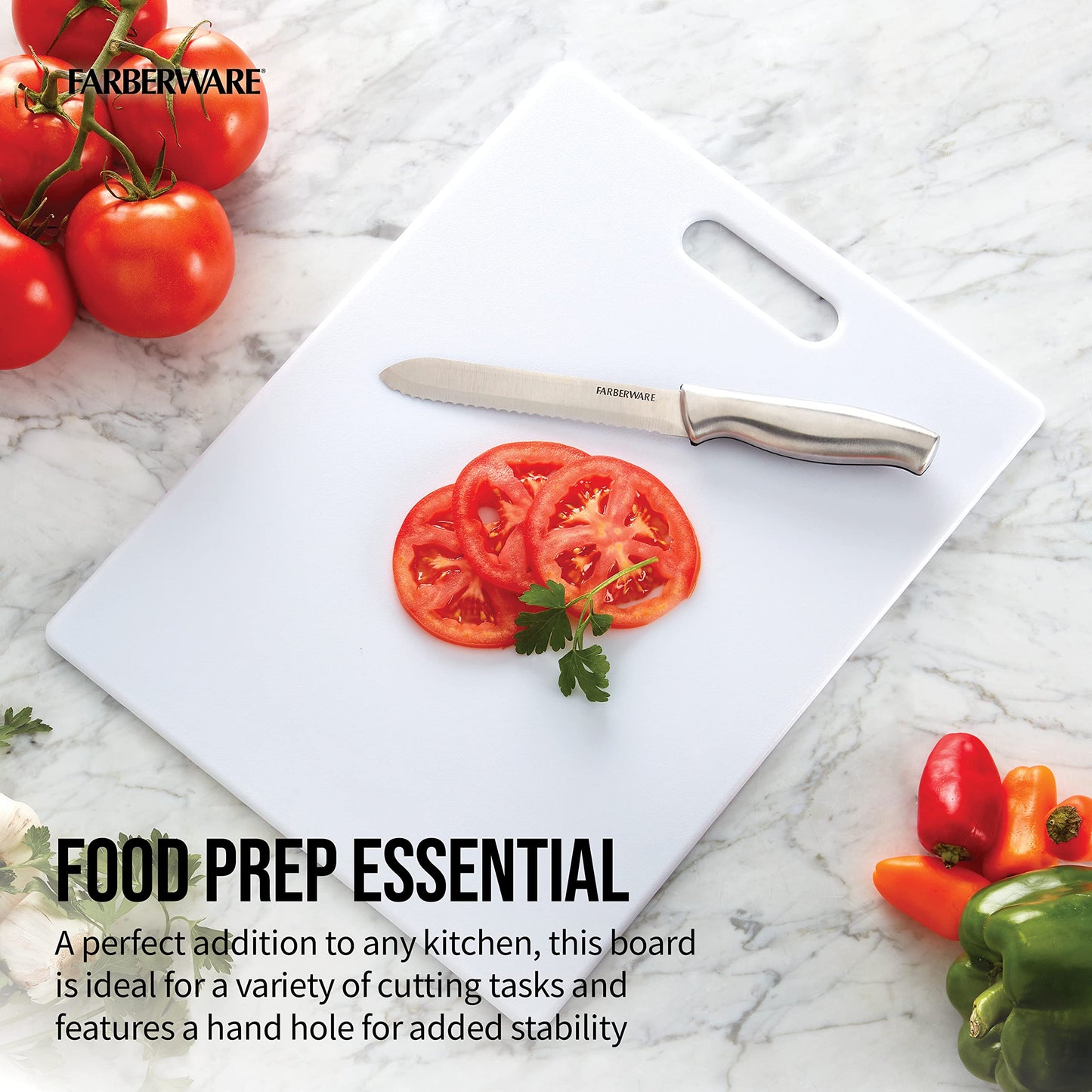 Farberware Large Plastic Cutting Board with Handle