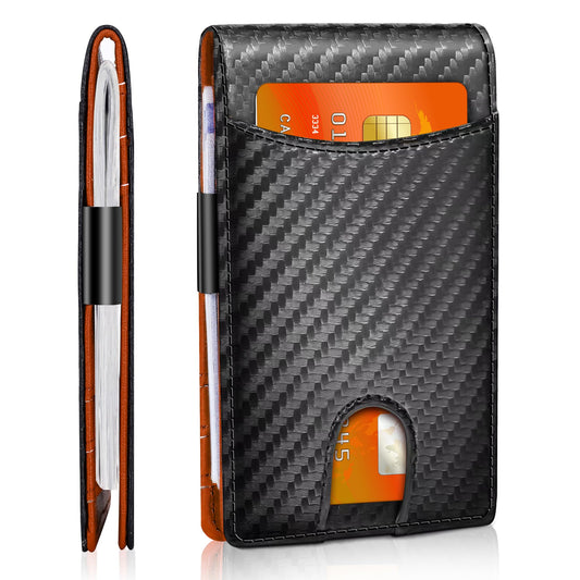 Men's RFID Blocking Slim Wallet with Money Clip