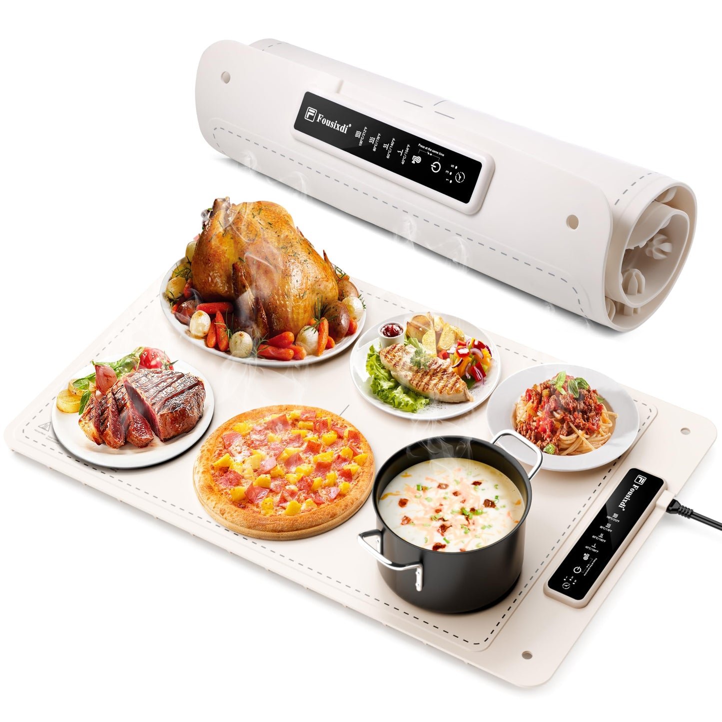 Electric Food Warming Mat with Timer & Auto Shut-Off