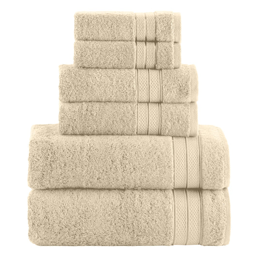 6-Piece Luxury Turkish Cotton Towel Set