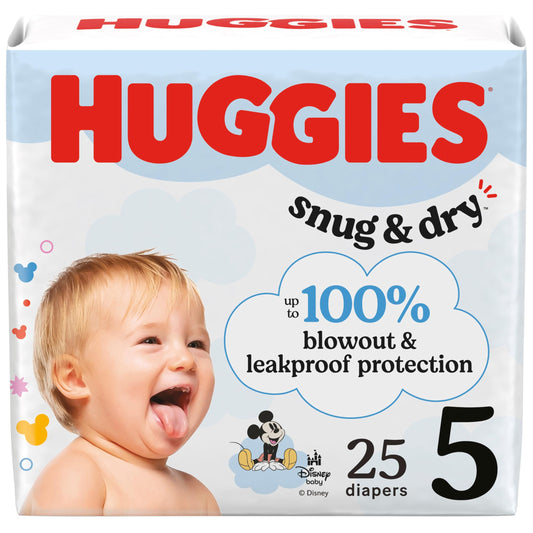 Huggies Size 5 Snug & Dry Diapers, 25 Count