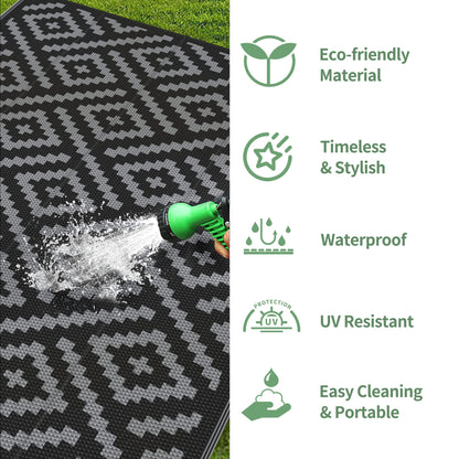 GENIMO Waterproof Outdoor Patio Rug, 5'x8' Reversible