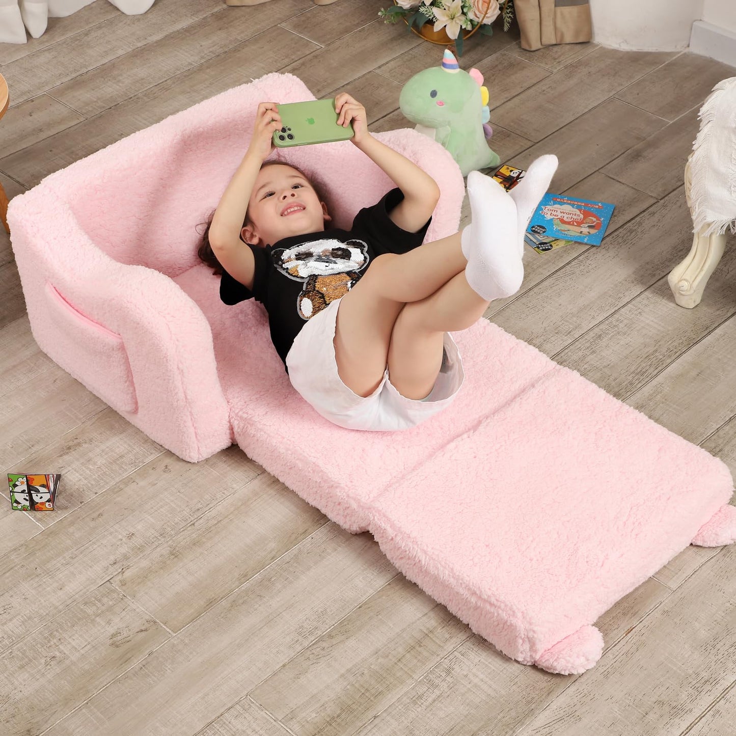 2-in-1 Toddler Convertible Sofa Lounger for Kids