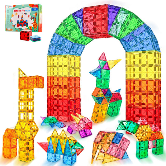 Magnetic Building Tiles for Kids by Lotmey