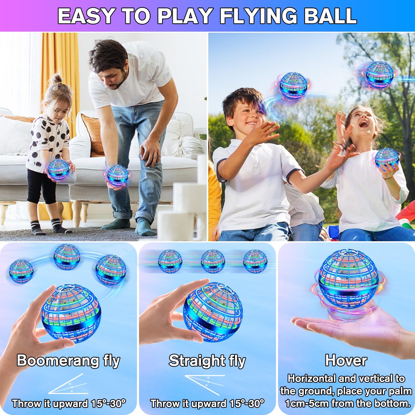 UPDATE: DEAD!  Vantexi 2024 Flying Orb Ball Toy,Flying Ball Drone Hand Controlled,Flying Orb Ball Toys with LED Light,Cosmic Globe Boomerang Ball for Christmas Birthday Gifts(Blue)