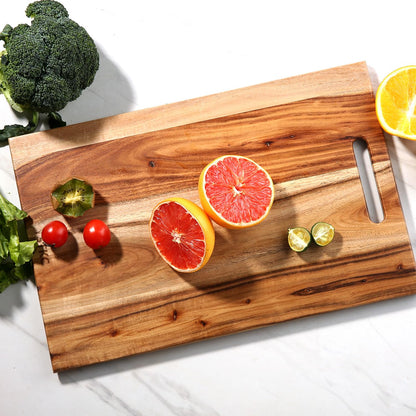 Acacia Wood Cutting Board with Handle 15" x 9.5"