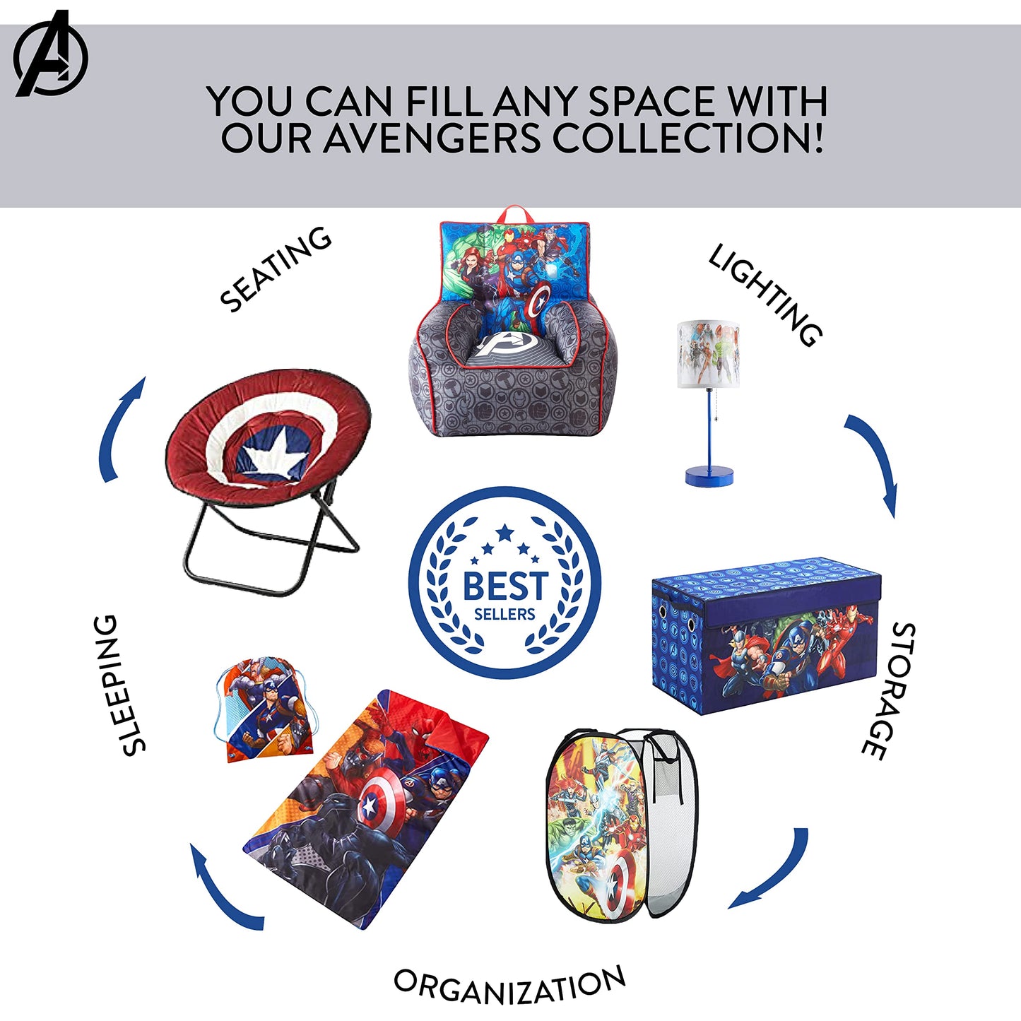 Marvel Avengers Cozy Bean Bag Sofa Chair