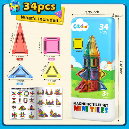 Magnetic Building Tiles for Kids Ages 4-8
