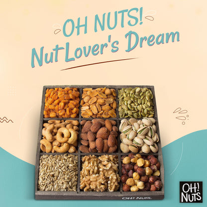 Mixed Nuts Gift Basket by Oh! Nuts - 9 Varieties