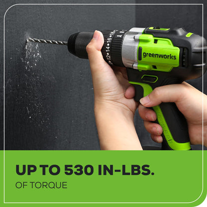 Greenworks 24V Brushless Hammer Drill with Battery