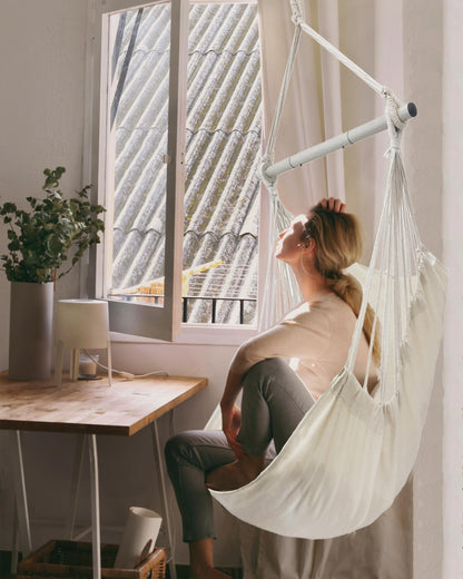 Lulladle Hammock Chair Hanging Rope Swing - Hammock Chair Bedrooms - Swing Chair Indoor - Hanging Chair Outdoor - Max Weight 500 Lbs