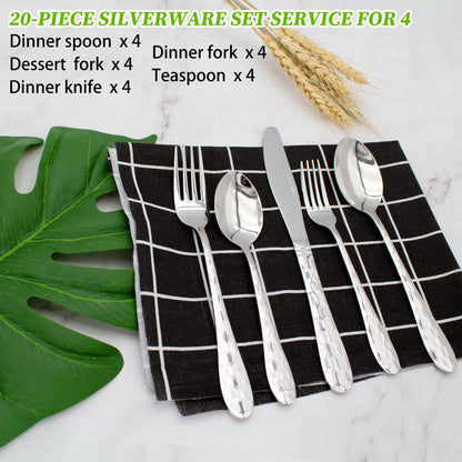 20-Piece Stainless Steel Silverware Set for 4
