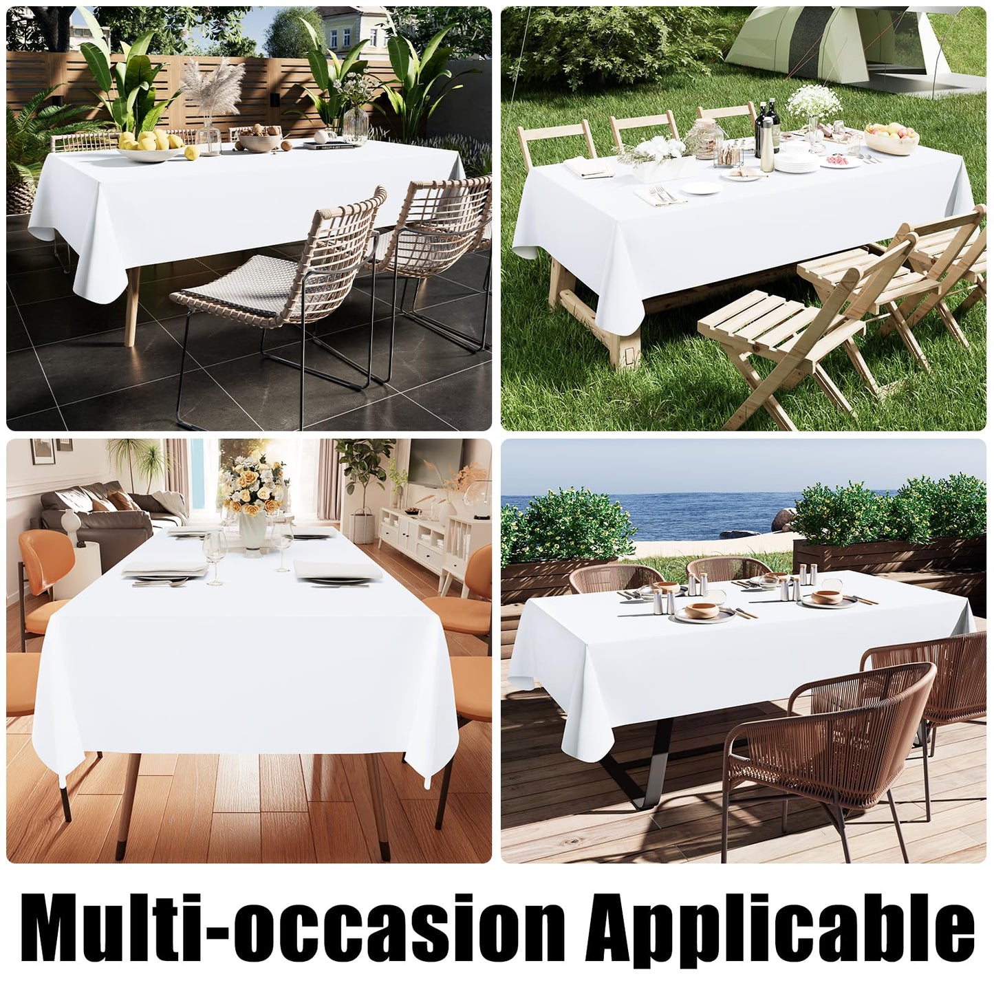 Smiry Waterproof Vinyl Tablecloth for Dining & Outdoor