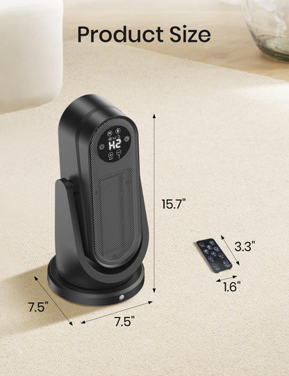 Portable 1200W Space Heater with Oscillation & Timer