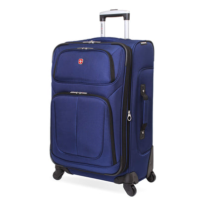 SwissGear Sion Softside Expandable Luggage, Blue, Checked-Medium 25-Inch