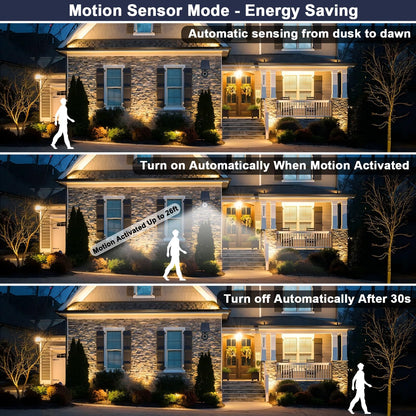 2000LM CAHOUGSMT Solar Motion Sensor Flood Lights