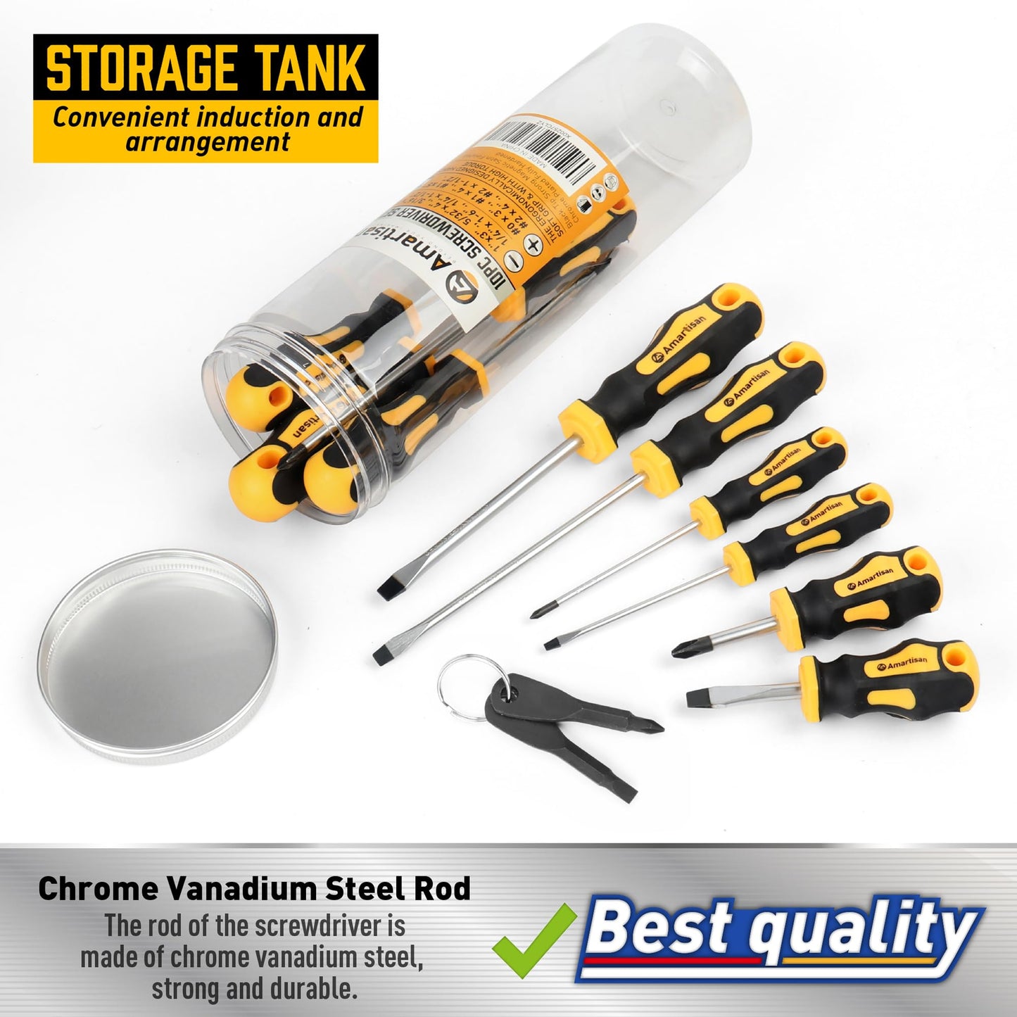 Amartisan 10-Piece Magnetic Screwdriver Set