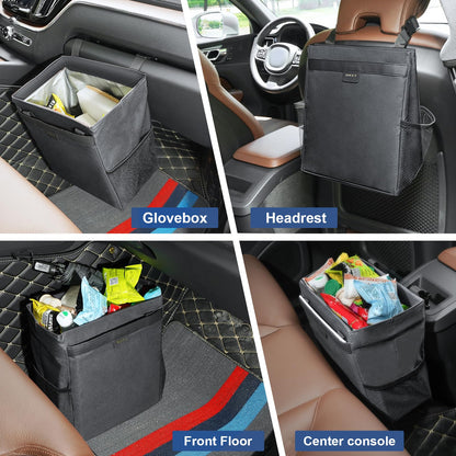 MEIDI Car Trash Can,Waterproof Garbage Can,Magnetic Multipurpose Trash Bin for Car - gray (2 Gallons-gray)