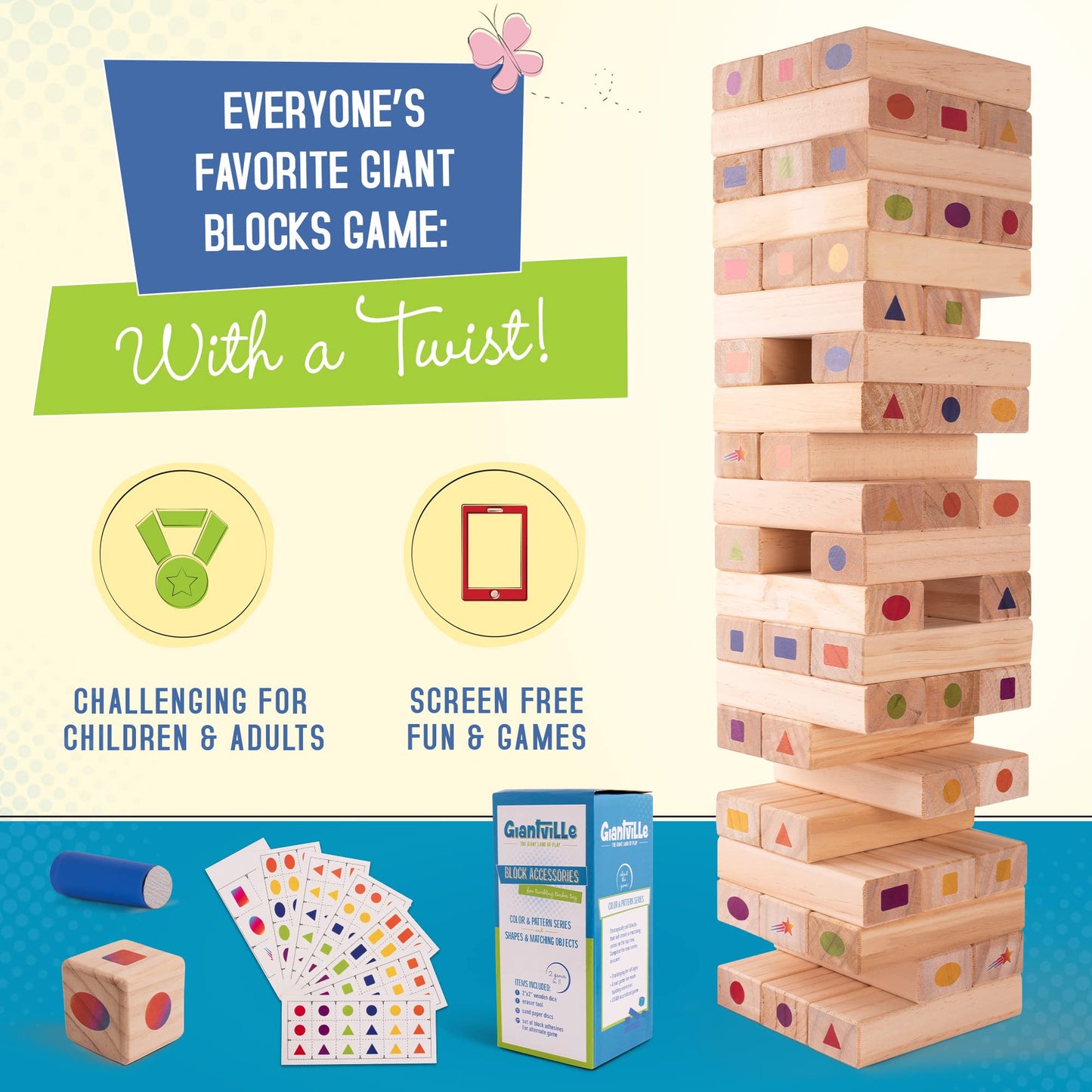 Giantville Giant Tumbling Timber Block Game - 54 Blocks