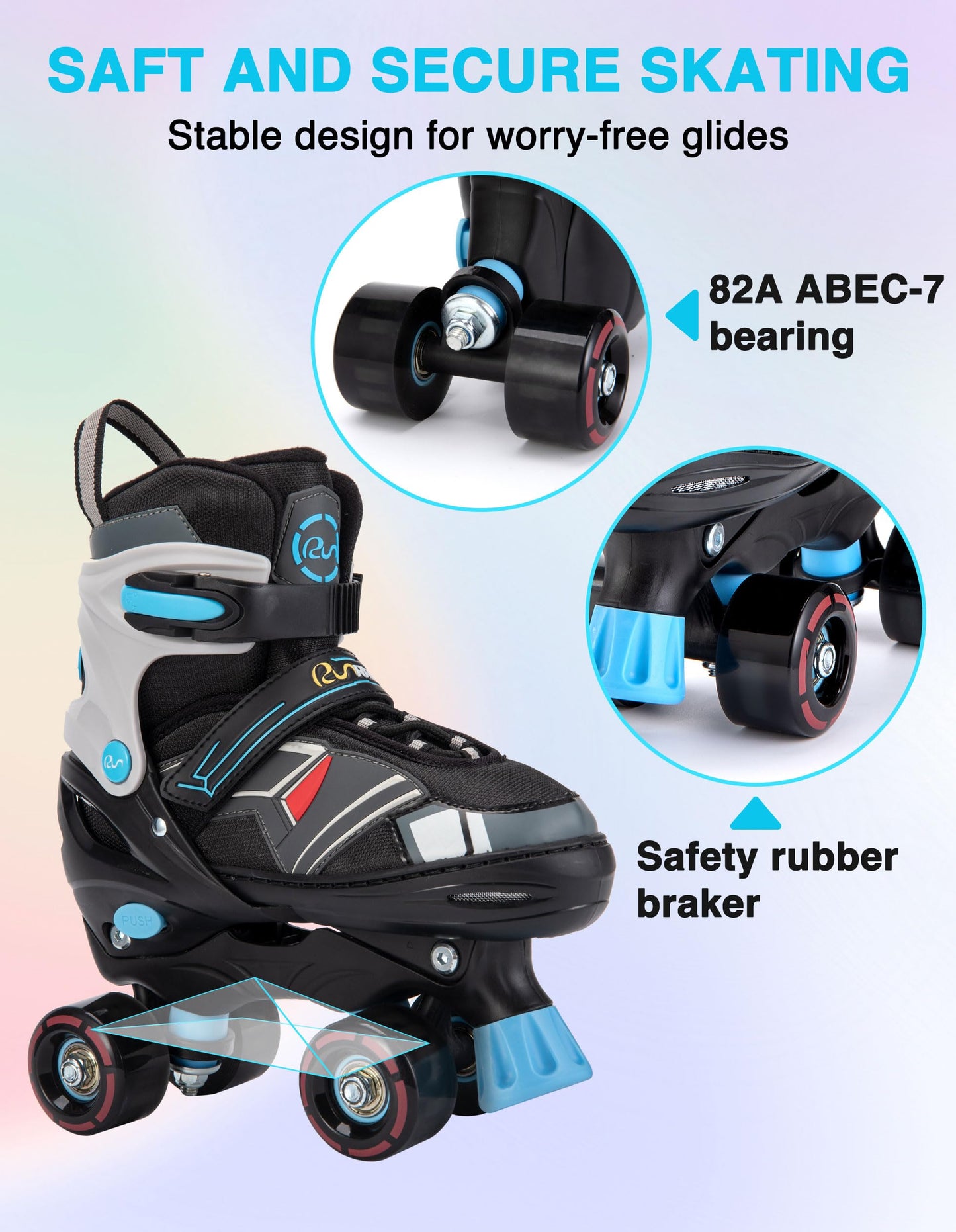 Adjustable Kids Roller Skates with Light Up Wheels
