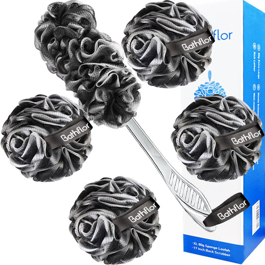 4PCS Loofah Sponge Body Scrubber Set