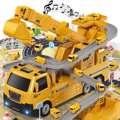 Excavator Crane Truck Toy with Lights & Sounds