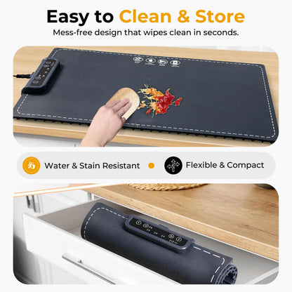 Premium Food Warming Mat with Thermometer Bundle