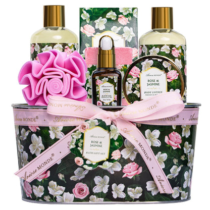 Rose & Jasmine Spa Gift Basket for Women