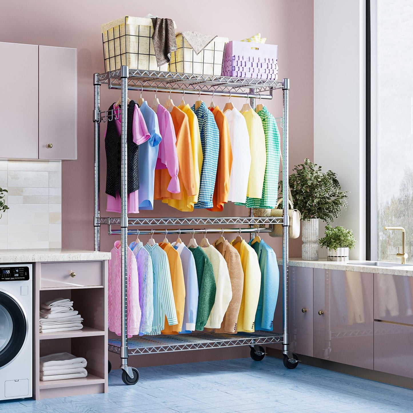 Heavy Duty Garment Rack with Wheels
