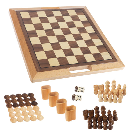 3-in-1 Chess, Backgammon, Checkers Travel Set