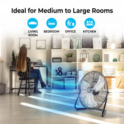 Comfort Zone 20" High-Velocity Industrial Floor Fan