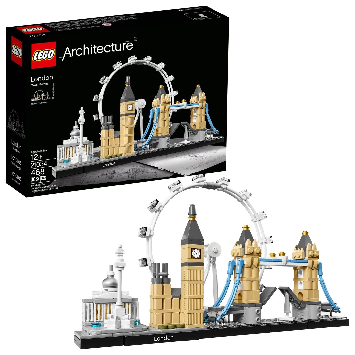 LEGO Architecture London Skyline Collection 21034 Building Set Model Kit and Gift for Kids and Adults (468 pieces)