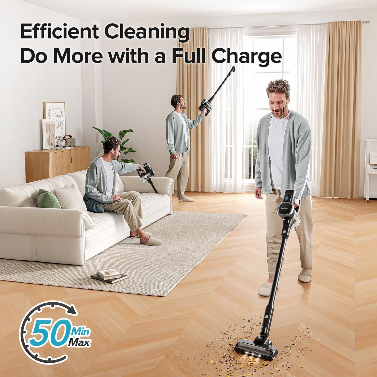 Lubluelu Cordless Vacuum Cleaner for Home and Pets