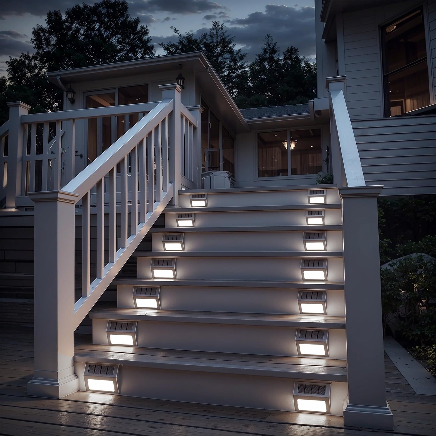 12 Pack Solar Fence Lights Outdoor Waterproof