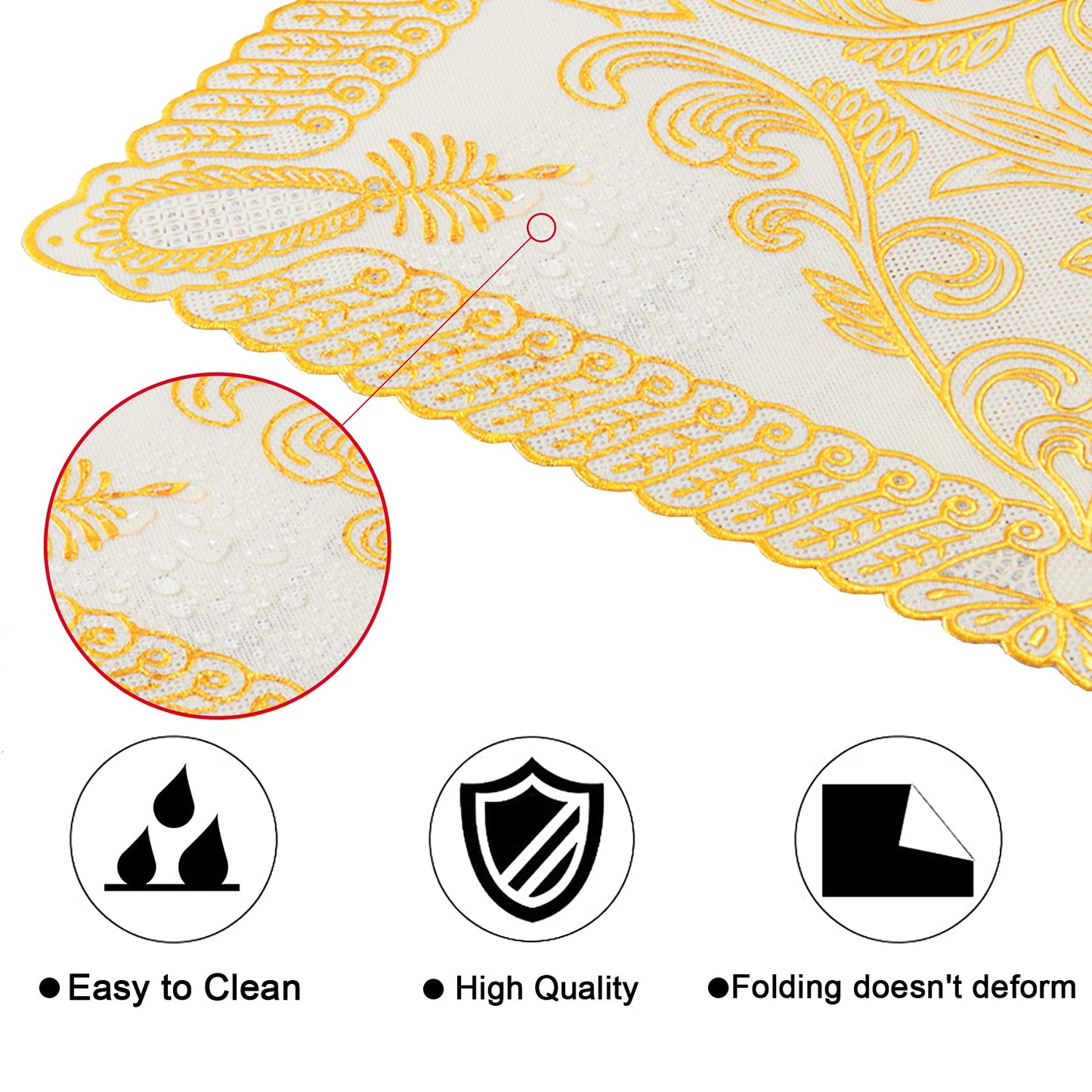 Place Mats, Kitchen Table Mat, Placemats Set of 6 Heat-Resistant Stain Resistant Anti-Skid Placemats