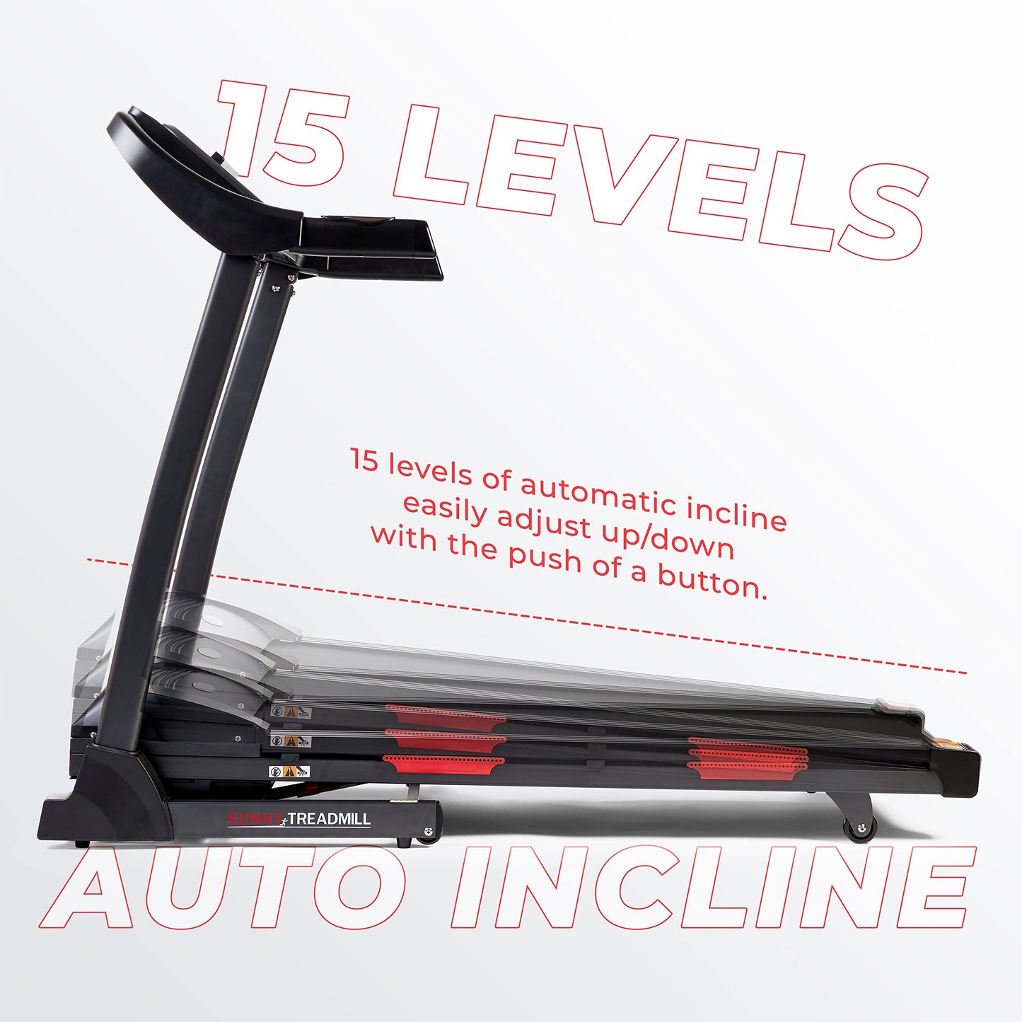 Sunny Health Folding Incline Treadmill with Bluetooth